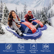 FUNBOY Retro Inflatable Snowmobile Sled Winter Snow Sled. Pull Rope Included. Quick Inflation & Deflation. Lightweight & Portable. 250 lb weight capacity.